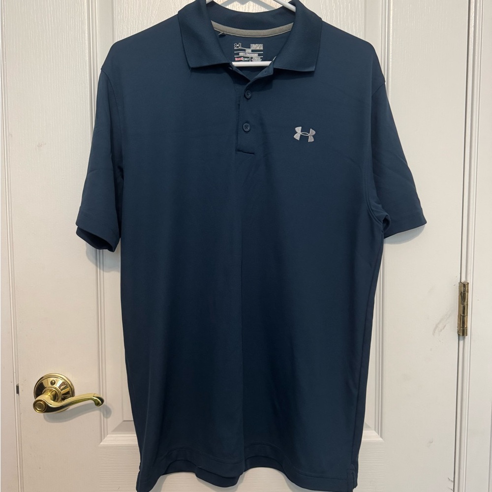 Under Armour Men's Dark Blue/green Polo Shirt